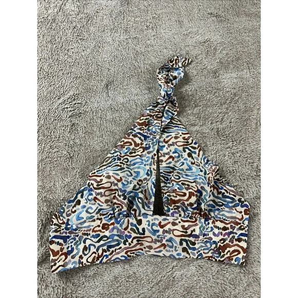 Amanda Uprichard Lavera Crop Top in Lynx Size M Halter Neck Tie Back Colorful - Picture 5 of 9